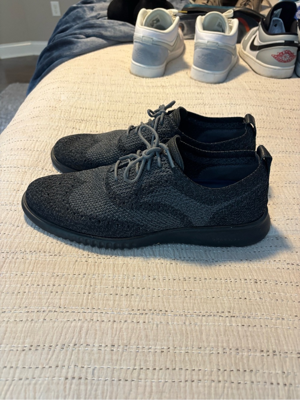 Cole Haan Men's Knit Oxfords in Charcoal and Black